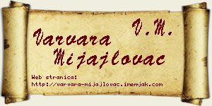 Varvara Mijajlovac vizit kartica
